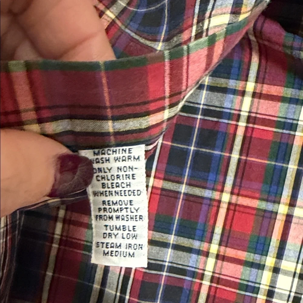 Polo Ralph Lauren Shirt Mens XL Navy Plaid Long Sleeve Button Down Classic Fit